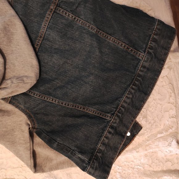 Denim Fleece Hooded Hoodie Trucker Jacket boys 7/8 Roebuck & co - Picture 9 of 10